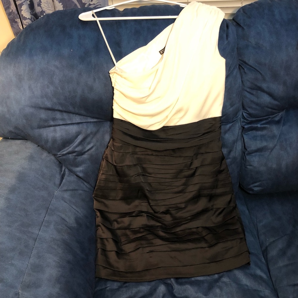 Express black and white cocktail dress